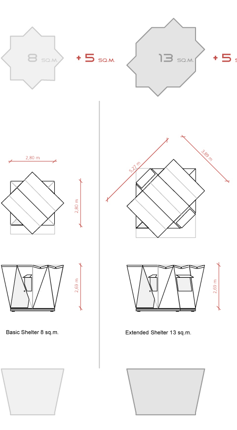 fold flat shelter sizes
